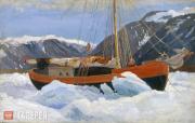 Borisov Alexander. A Sailing Ship in Ice. (“The Dream” Sailing Ship). 1899