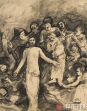 Chekrygin Vasily. Fragment of the fresco “Restoring the Dead to Life”. 1921–1922