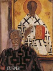 Andronov Nikolai. Self-Portrait in the museum. 1986–1996 