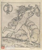 Chernyshev Nikolai. Letter ‘F’(“Fury”). Series “A Mythological  Alphabet”. 1912