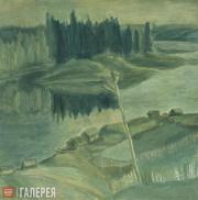Andronov Nikolai. Lake in the Evening. 1980 