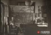 Ap. M. Vasnetsov in his home studio  at 6 Furmanny (flat 21) in front of the pai