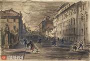 Valery ALFEEVSKY. Moscow. Air Raid Warning. 1945