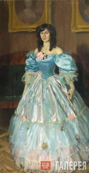 Кустодиев Борис. Дама в голубом. П.М. Судковская. 1906 Кустодиев Борис. Дама в голубом. П.М. Судковская. 1906