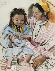 Серебрякова Зинаида Евгеньевна. Мать с ребенком. 1928 Серебрякова Зинаида Евгеньевна. Мать с ребенком. 1928