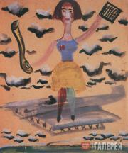 Вознесение регистраторши. Из серии «Кругосветное путешествие». 1924 Вознесение регистраторши. Из серии «Кругосветное путешествие». 1924