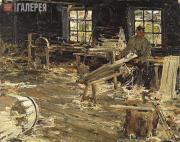 Фешин Николай Иванович. В бондарной мастерской. 1914  