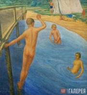 Секирин Николай Петрович. Пионерский лагерь. Купание. 1927 Секирин Николай Петрович. Пионерский лагерь. Купание. 1927