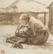 Родионов Михаил. Стрижка овец. 1927 Родионов Михаил. Стрижка овец. 1927