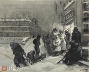 Бойм Соломон. У булочной. Из серии «Ленинград в блокаде». 1942 Бойм Соломон. У булочной. Из серии «Ленинград в блокаде». 1942