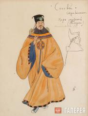 Головин Александр. Эскиз костюмов мужского хора (тенора), «Соловей». 1918 Головин Александр. Эскиз костюмов мужского хора (тенора), «Соловей». 1918