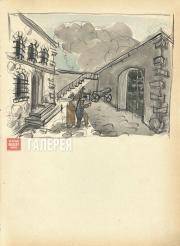 Щусев Алексей. Двор женской тюрьмы. Картина VI, действие IV. 1926–1927 Щусев Алексей. Двор женской тюрьмы. Картина VI, действие IV. 1926–1927