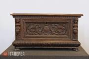 Chest with a coat of arms and grotesque decorations Chest with a coat of arms and grotesque decorations