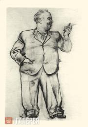 Неизвестный художник. Шарж на В.А.Серова. [1943] 