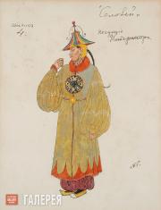 Головин Александр. Эскиз костюмов слуг Императора, «Соловей». 1918 Головин Александр. Эскиз костюмов слуг Императора, «Соловей». 1918