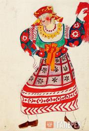 Сенная девушка. Эскиз костюма к опере-балету Н.А. Римского-Корсакова «Золотой петушок» Сенная девушка. Эскиз костюма к опере-балету Н.А. Римского-Корсакова «Золотой пе