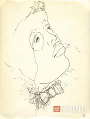 М.Ф. Ларионов. Портрет С.П. Дягилева. 1920-е