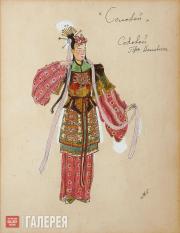 Головин Александр. Эскиз костюма Соловья (поющего), «Соловей». 1918 Головин Александр. Эскиз костюма Соловья (поющего), «Соловей». 1918