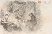 Поленов Василий. Больная. Эскиз первого варианта картины. 1873 Поленов Василий. Больная. Эскиз первого варианта картины. 1873