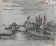 Эдуард Тетбу де Мариньи. Ночной пейзаж. 1825 Эдуард Тетбу де Мариньи. Ночной пейзаж. 1825