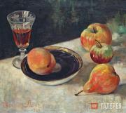 Ланг Евгения Александровна. Натюрморт с персиком. 1960-е Ланг Евгения Александровна. Натюрморт с персиком. 1960-е