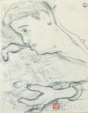 М.Ф.ЛАРИОНОВ. Дягилев с газетой. 1930-е