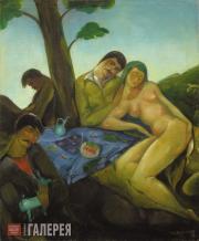 Кутёж под деревом. (Кутёж с женщиной). 1923 Кутёж под деревом. (Кутёж с женщиной). 1923