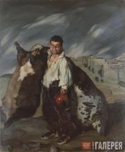 Сулоага Игнасио. Карлик Грегорио, бурдючник. 1908 Сулоага Игнасио. Карлик Грегорио, бурдючник. 1908