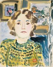 Татьяна МАВРИНА. Автопортрет на фоне картин. 1939 Татьяна МАВРИНА. Автопортрет на фоне картин. 1939