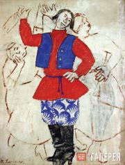 М.Ф. Ларионов. «Хоровод». Эскиз костюма к балету «Русские сказки». 1916–1918