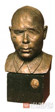 В.И.МУХИНА. Портрет героя Советского Союза полковника Б.А.Юсупова. 1942 В.И.МУХИНА. Портрет героя Советского Союза полковника Б.А.Юсупова. 1942