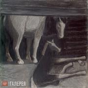 Васнецов Андрей. Лошадь с жеребенком. 1983–1985 Васнецов Андрей. Лошадь с жеребенком. 1983–1985