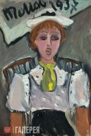 Маврина Татьяна. Девочка в белой кофточке и белой шляпке. 1937