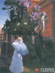 Кустодиев Борис. Сирень (Ю.Е.Кустодиева с дочерью Ириной). 1906 Кустодиев Борис. Сирень (Ю.Е.Кустодиева с дочерью Ириной). 1906