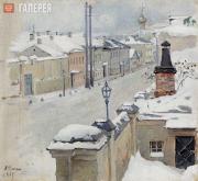 Якунчикова Мария. Москва зимой. Вид из окна на Среднюю Кисловку. 1889 Якунчикова Мария. Москва зимой. Вид из окна на Среднюю Кисловку. 1889