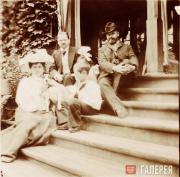 At Telyakovsky’s Otradnoye estate. On the right – Konstantin Korovin At Telyakovsky’s Otradnoye estate. On the right – Konstantin Korovin