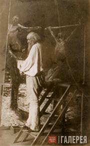 Н.Н. Ге в мастерской. Около 1892