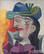Пабло ПИКАССО. Женщина в синей шляпе и розово-лиловом платье. 17 марта 1938 Пабло ПИКАССО. Женщина в синей шляпе и розово-лиловом платье. 17 марта 1938