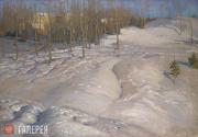 Пурвитис Вильгельм. Зимний пейзаж (Мартовский вечер). Не позднее 1901 Пурвитис Вильгельм. Зимний пейзаж (Мартовский вечер). Не позднее 1901
