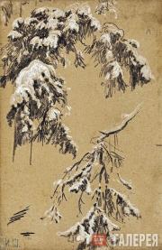 Шишкин Иван Иванович. Ветки под снегом. 1890 Шишкин Иван Иванович. Ветки под снегом. 1890