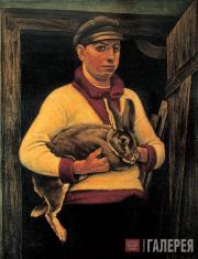 Николай ЗАГРЕКОВ. Крестьянин с кроликом-призером. 1925