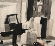 Лебедев Владимир. Интерьер с фигурой и зеркалом. 1921 Лебедев Владимир. Интерьер с фигурой и зеркалом. 1921