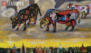 Корбаков Владимир. Коровы Пикассо пасутся в небе над Амстердамом. 2010 Корбаков Владимир. Коровы Пикассо пасутся в небе над Амстердамом. 2010