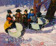 Джордж ЛАКС. Вязание для солдат: Хай-Бридж парк. Ок. 1918 Джордж ЛАКС. Вязание для солдат: Хай-Бридж парк. Ок. 1918