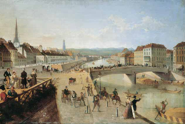 Г.Г. ЧЕРНЕЦОВ. Мост Фердинанда в Вене. 1840