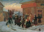 Л.И. СОЛОМАТКИН. Утро у трактира «Золотой бережок». 1860-е