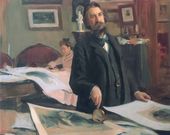 Борис Кустодиев. Портрет художника-гравера Василия Васильевича Матэ. 1902