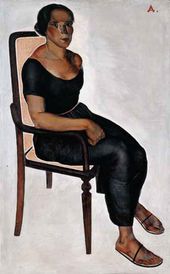 А.А. ДЕЙНЕКА. Девушка, сидящая на стуле. 1924