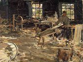 Н.И. Фешин. В бондарной мастерской. 1914