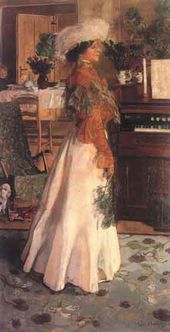 Юзеф МЕХОФФЕР. Портрет жены (В загородной усадьбе). 1904
